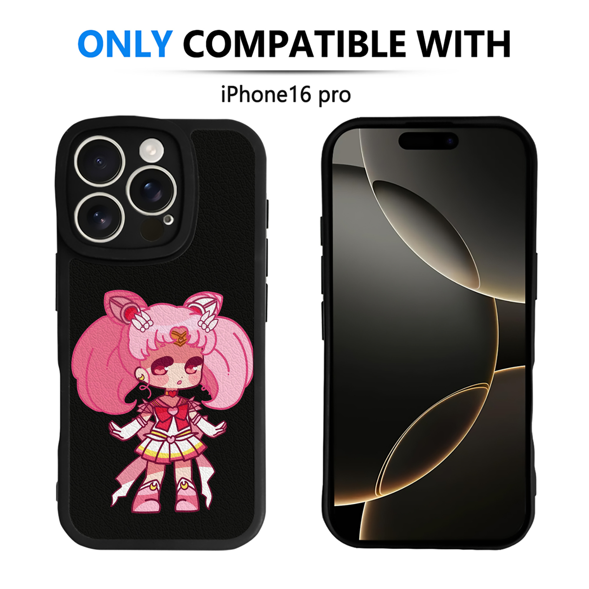 （画像用） 美少女戦士セーラームーン ちびうさ Sailor Moon Chibiusa Tsukino Usagi Small Lady Serenity 【iPhone 16シリーズ対応】シリコンスマホケース（レザー調） 材質：シリコン